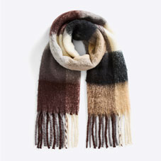 Soft Boucle Woven Check Scarf - LM405